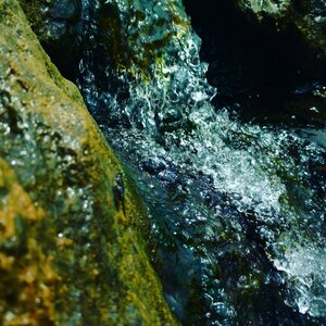 Stone wall fall rain