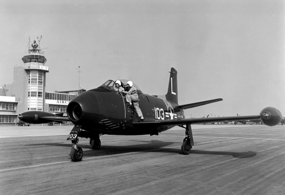 Naval Reserve FJ-1 at Los Alamitos 1950
