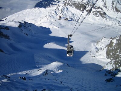 Verbier the cablecar snow