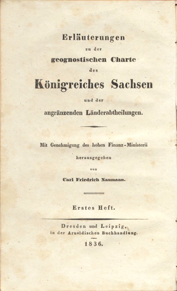 Naumann, geognostische charte sachsen 1836