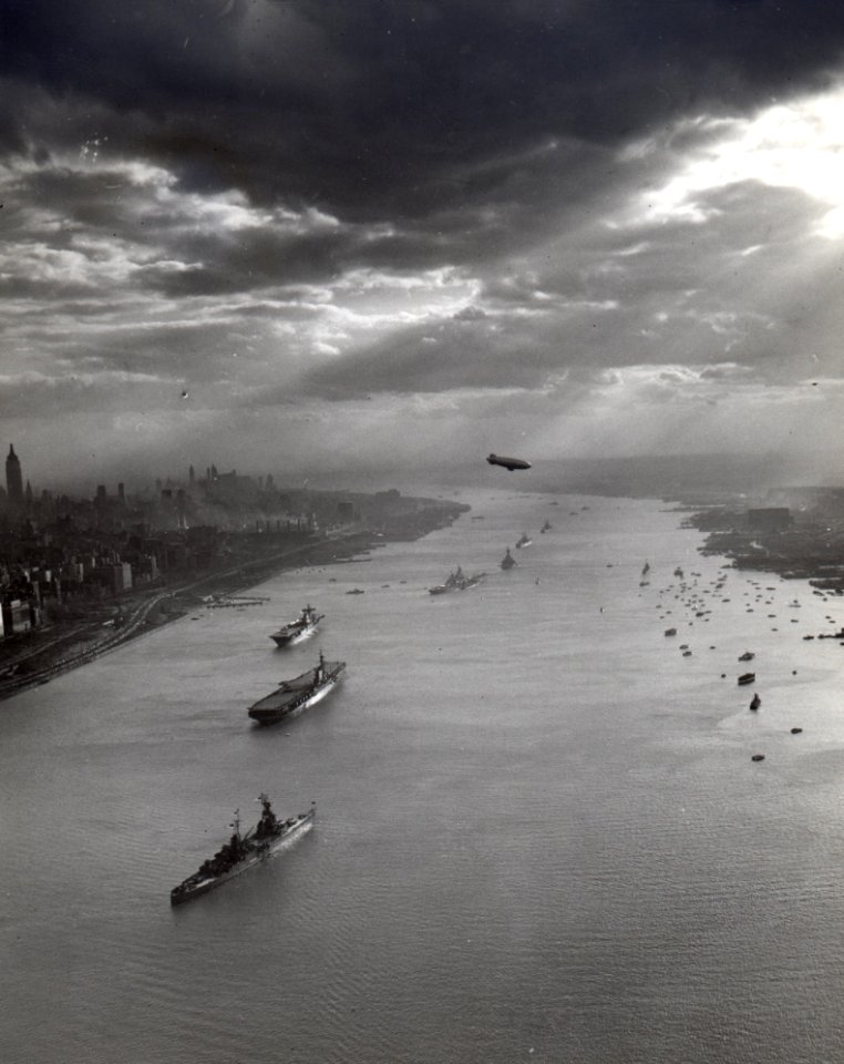 Navy Day 1945 ships Hudson River NY