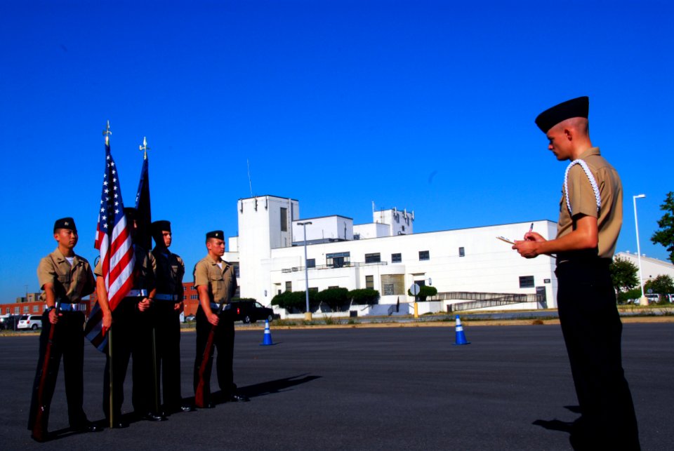 Navy Ceremonial Guard judges NJROTC drill 140927-N-CG900-002