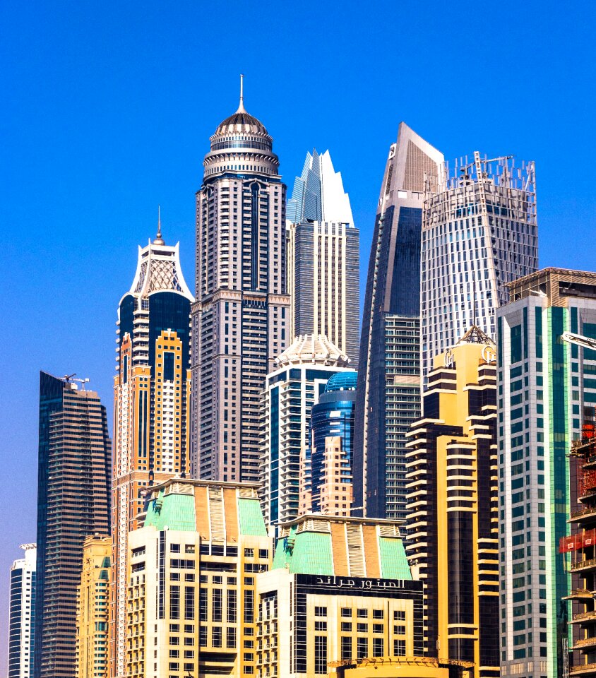 Silhouette against the sky townscape dubai