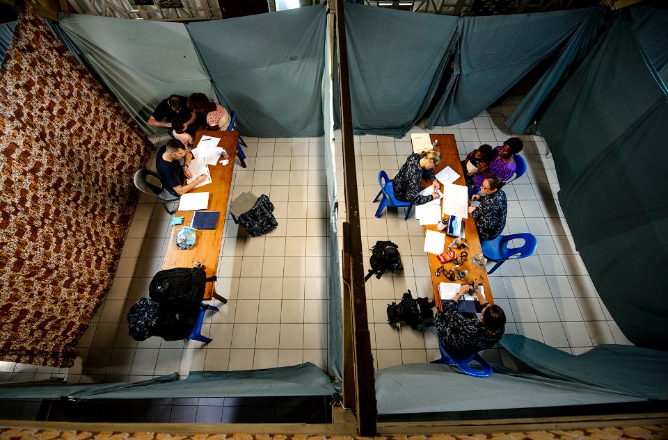 Navy medical professionals screen patients during Pacific Partnership 2015. (19551702415)