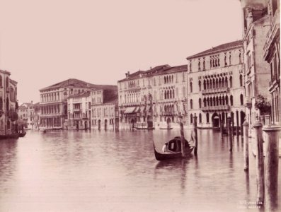 Naya, Carlo (1816-1882) - n. 252 - Venezia - (I Palazzi Foscari, Giustinian e Rezzonico, sul Canal Grande)
