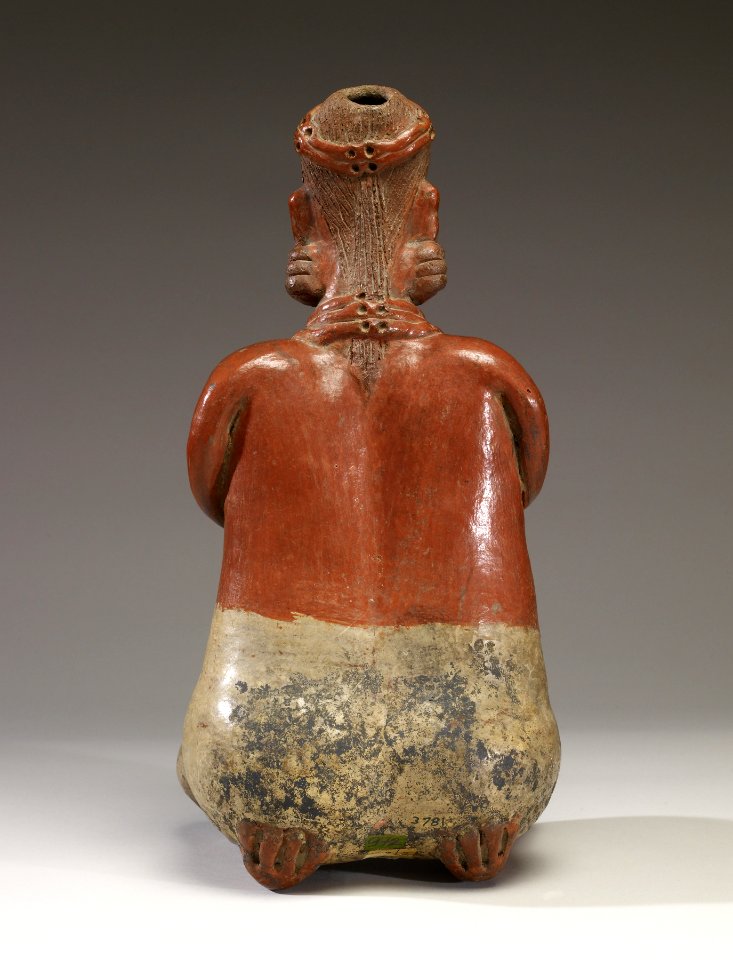 Nayarit - Kneeling Female Figure with Hands on Abdomen - Walters 482791 - Back