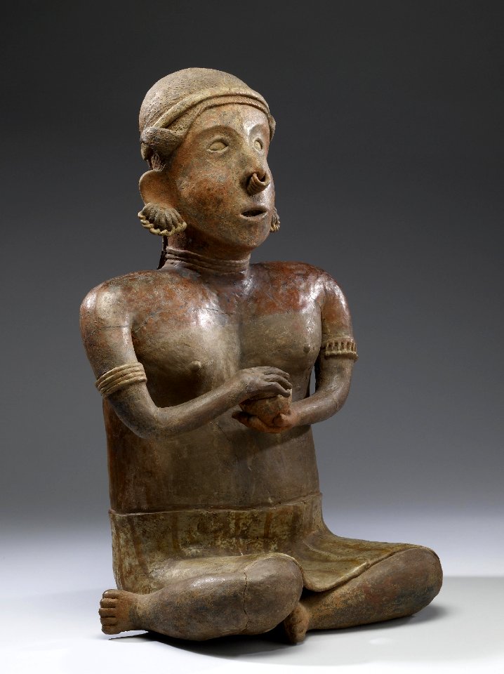 Nayarit - Seated Female Figure - Walters 20092040 - Three Quarter Right