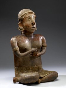 Nayarit - Seated Female Figure - Walters 20092040 - Three Quarter Right