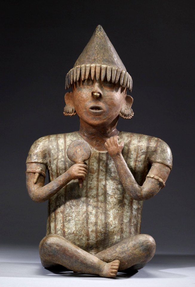 Nayarit - Seated Male Figure - Walters 20092042 - Front View A