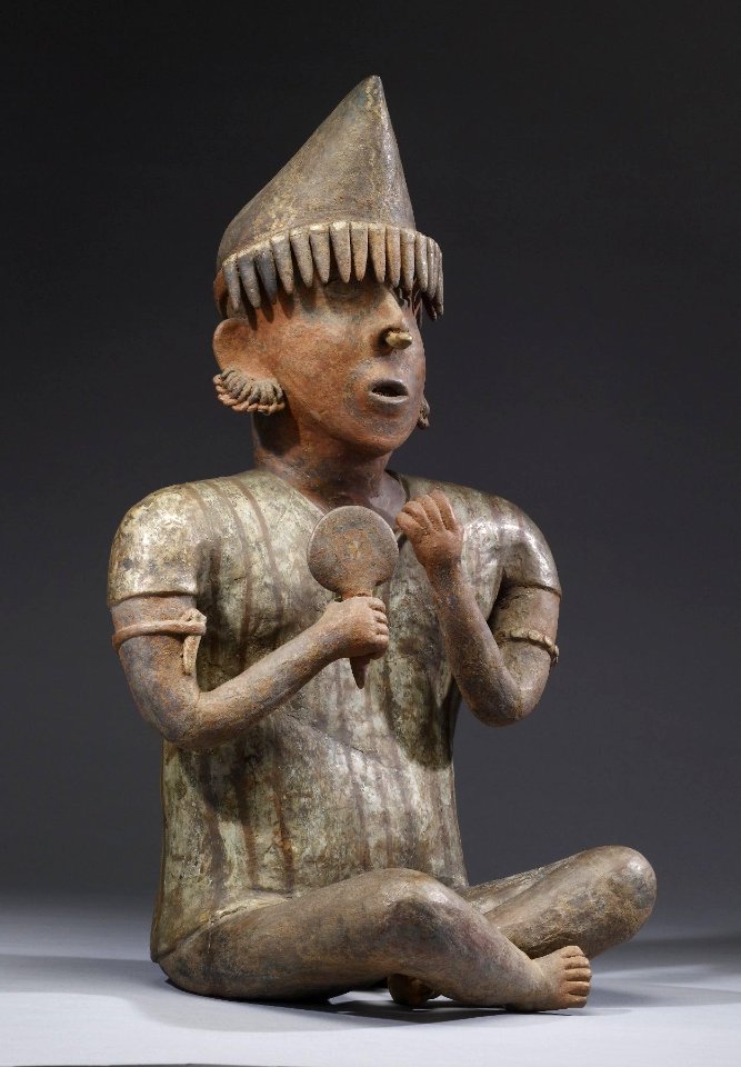 Nayarit - Seated Male Figure - Walters 20092042 - Three Quarter Right