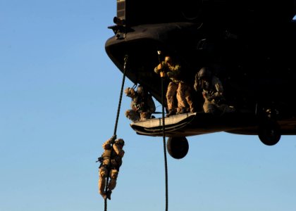 Navy SEALs fast rope training 130110-N-AT856-319