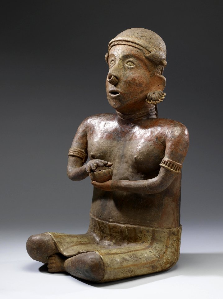 Nayarit - Seated Female Figure - Walters 20092040 - Three Quarter Left