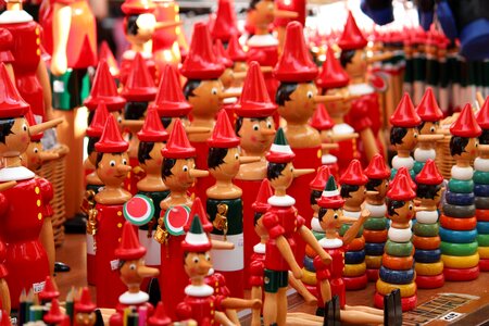 Wooden figures italy market photo