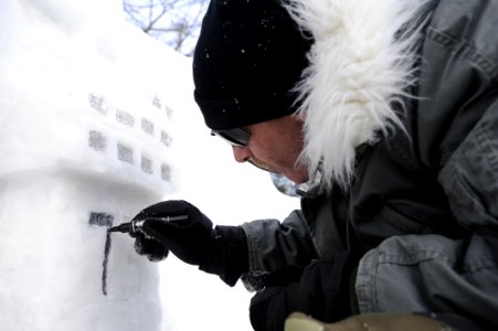 Navy Misawa snow team completes 2013 snow sculpture 130203-N-ZI955-137