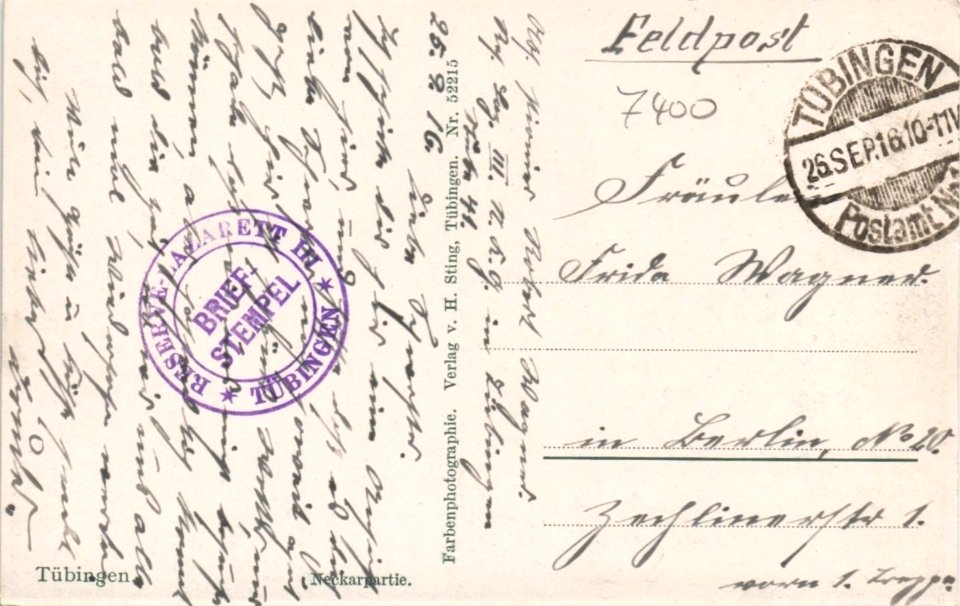 Neckar in Tübingen (AK 52215 H Sting 1916) R