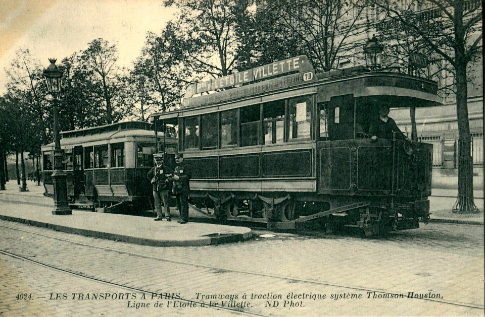 ND 4024 - LES TRANSPORTS A PARIS - Tramway à traction électrique système Thomson Houston - Ligne de l'étoile à la Vilette