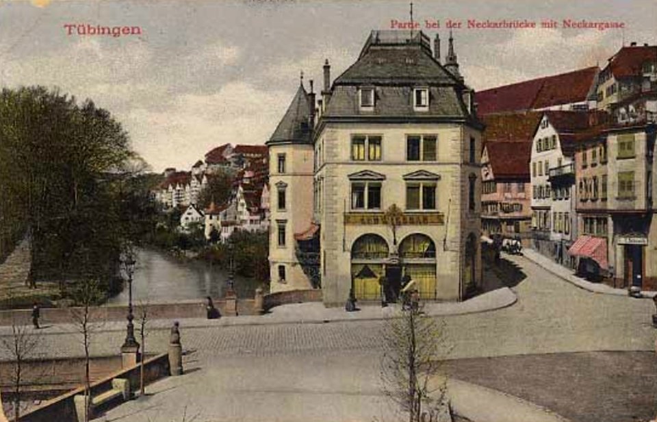 Neckartor mit Ludwigsbad (Farblith.-AK 1908)