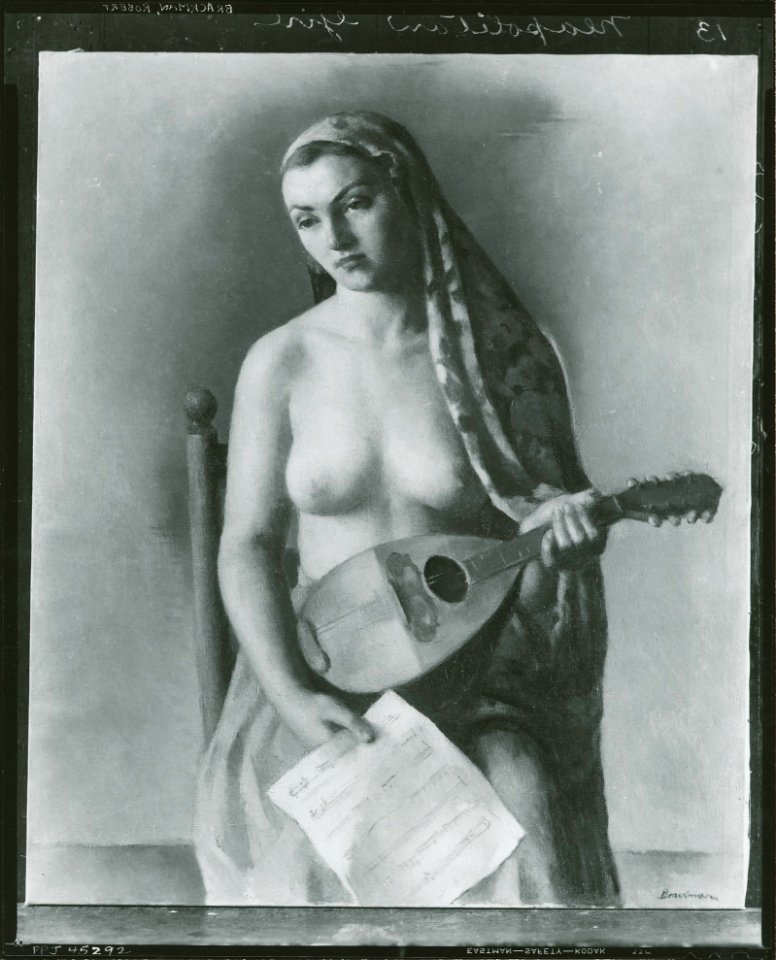 Neapolitan woman with mandolin (photographed by Peter A. Juley & Son)
