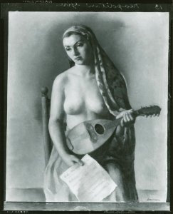 Neapolitan woman with mandolin (photographed by Peter A. Juley & Son)