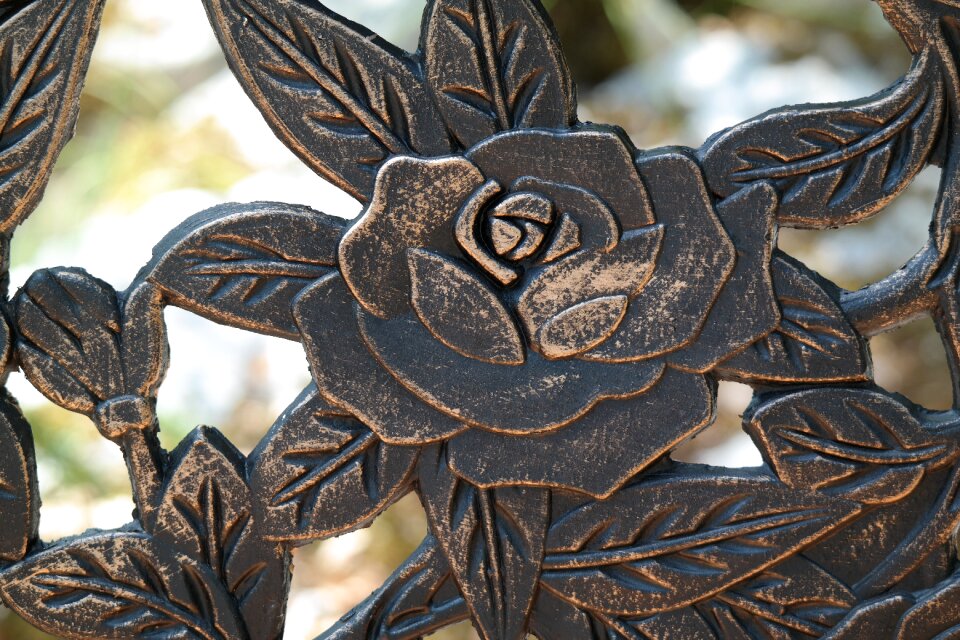 Cast iron park bench bronze colors