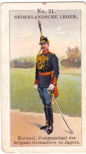 Nederlandsche leger No. 21. Kolonel, Commandant de Brigade Grenadiers en Jagers.