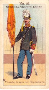 Nederlandsche leger No. 23. Vaandeldrager der Grenadiers.