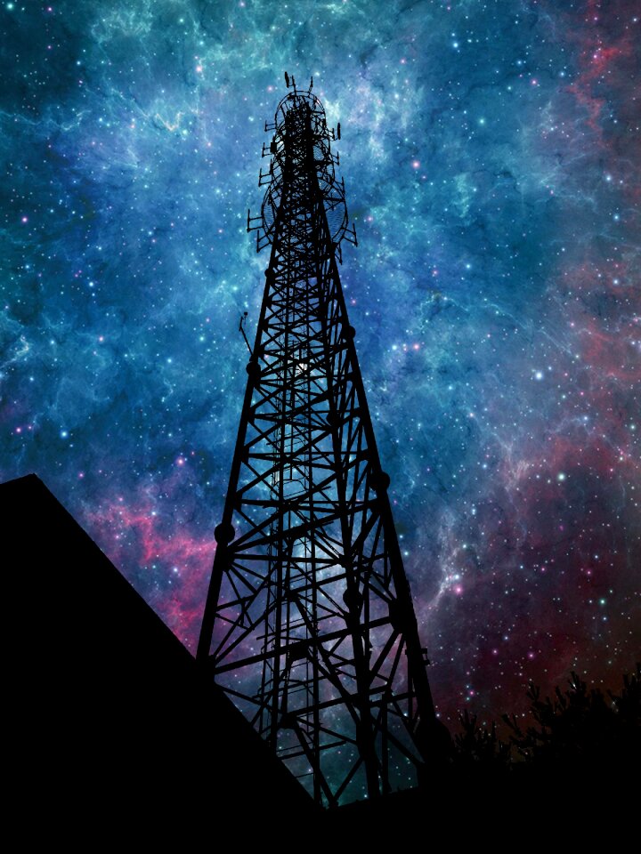 The milky way silhouette starry sky