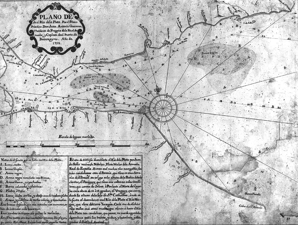Neg. 51. Plano del Río de la Plata, 1758