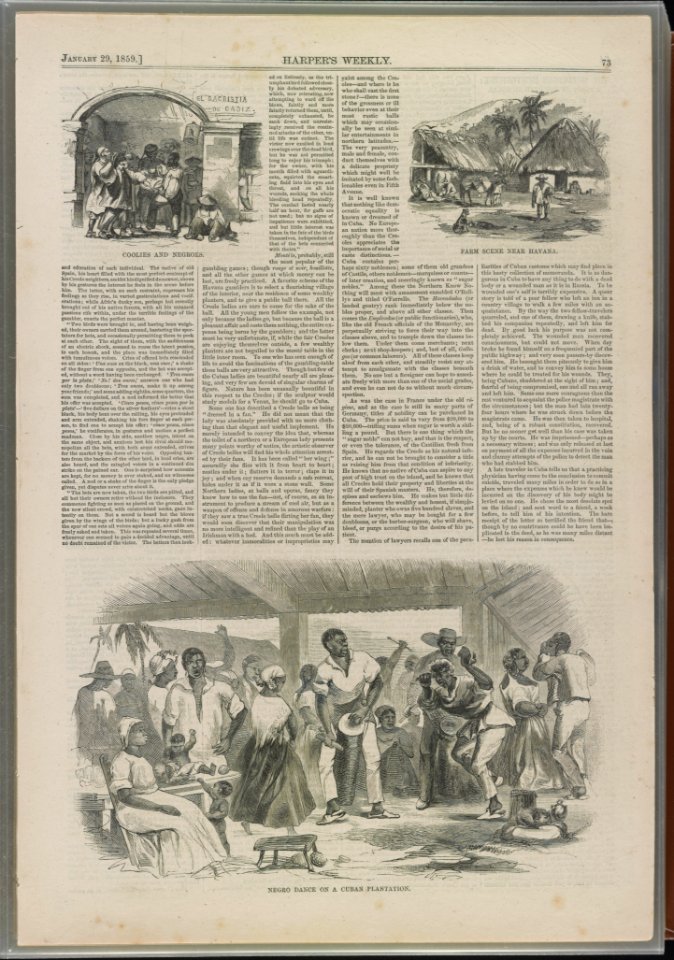 Negro dance on a Cuban plantation Coolies and Negroes ; Farm scene near Havana. LCCN2017658722