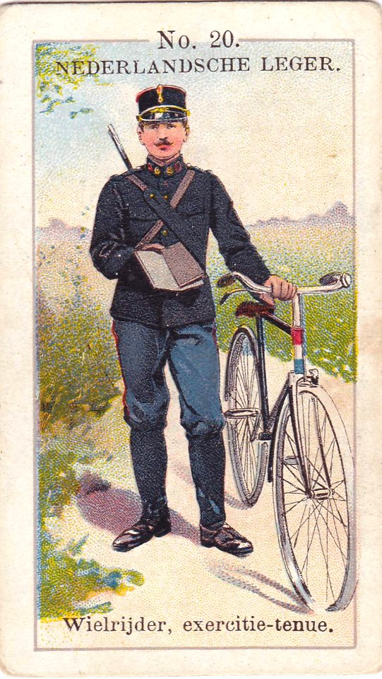 Nederlandsche leger No. 20. Wielrijder, exercitie-tenue.