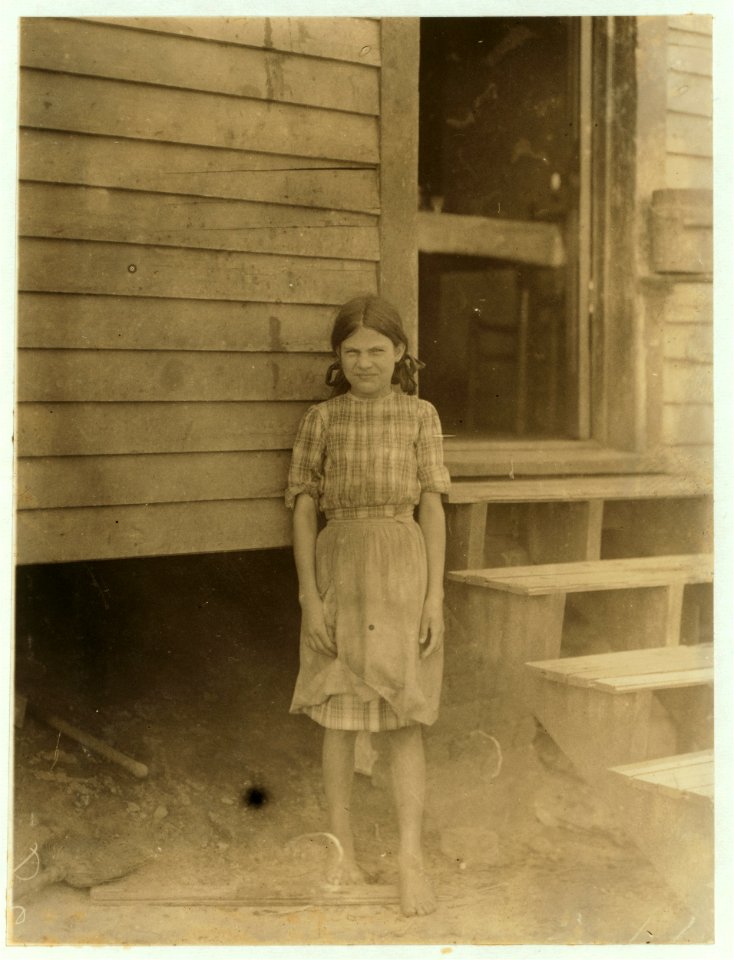 Nerva Wright, 119 William St., runs 4 sides in Saxon Mill, Spartenberg (sic), S.C. Been spinning one year. 3 children are in the mill. 'My eyes hurt me when I'm out doors. It's so dark in LOC nclc.02566