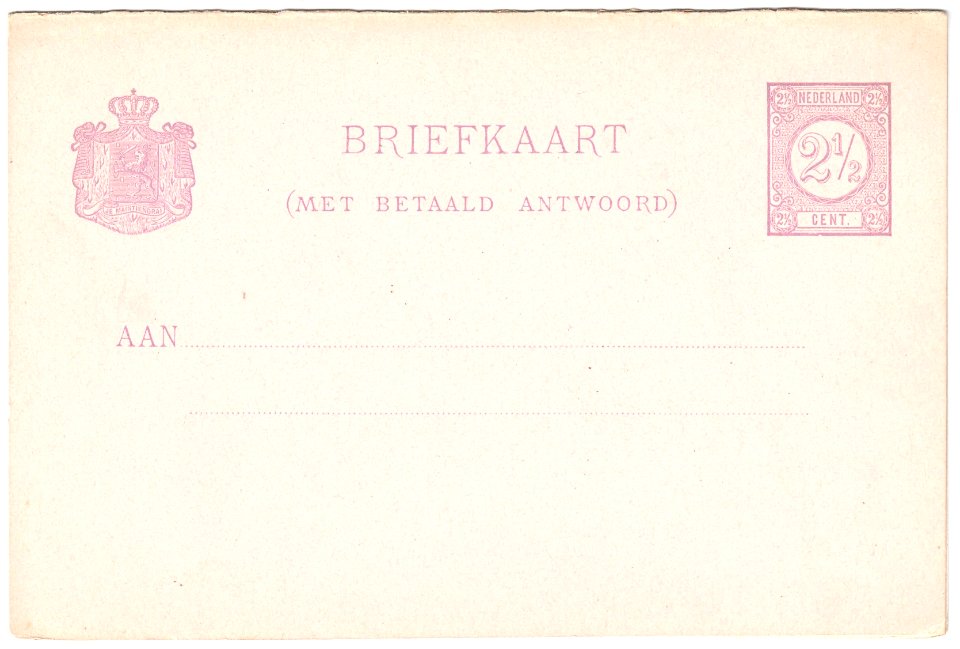 Netherlands 1881 2.5c postal card G24 unused