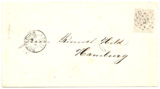Netherlands 1892-08-18 12.5c envelope Rotterdam-Hamburg G2 photo