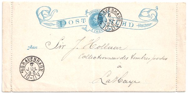Netherlands 1893-07-05 letter sheet The Hague G1
