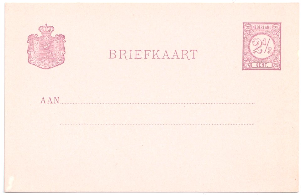 Netherlands 1894 2.5c postal card G33 unused