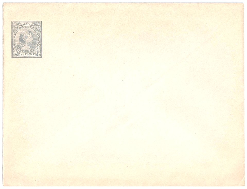 Netherlands 1896 12.5c envelope unused G7