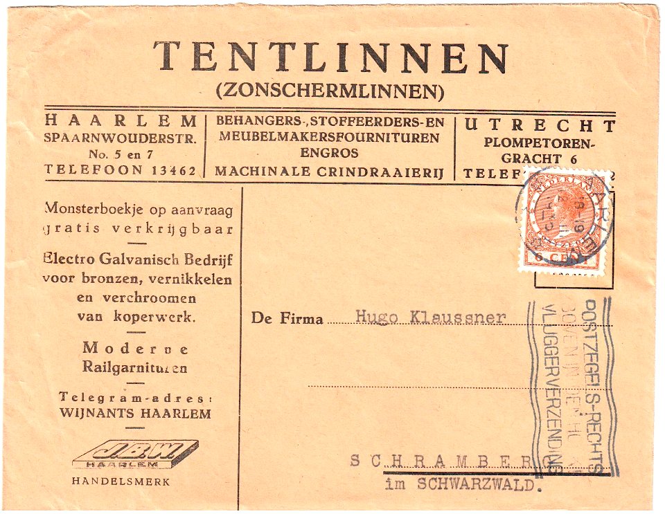 Netherlands 1935-03-12 cover Haarlem-Schramberg