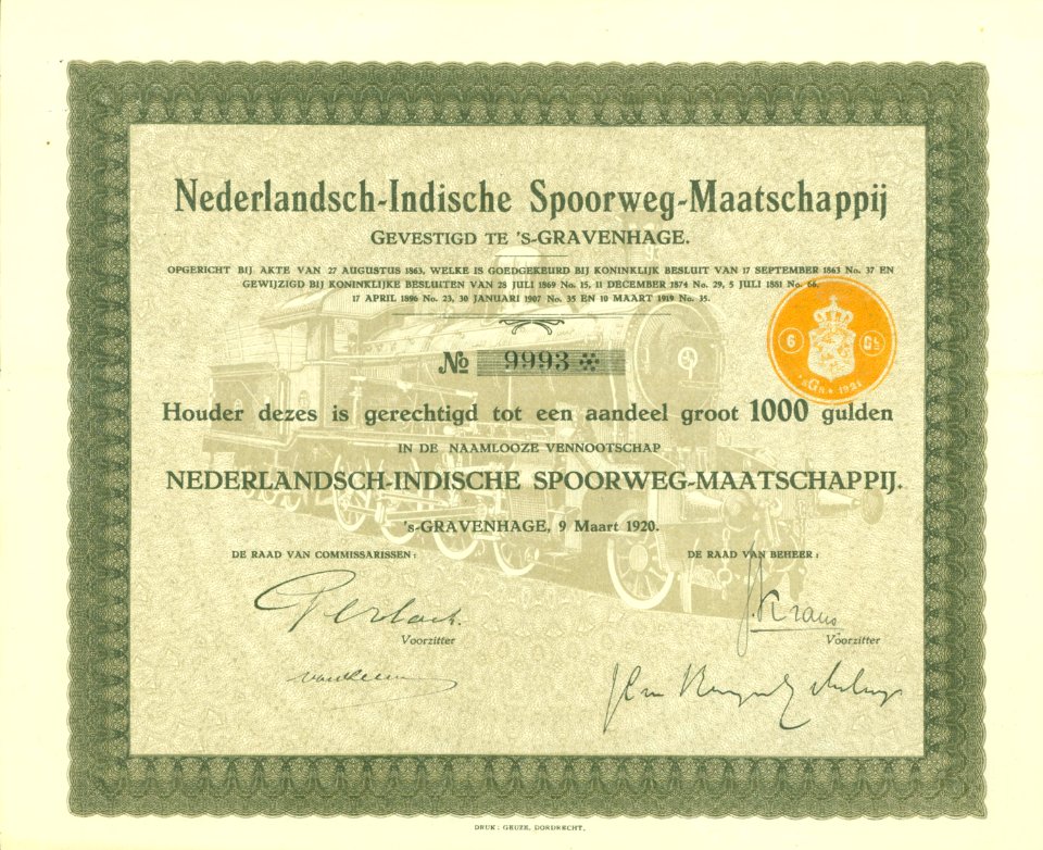 Nederlandsch-Indische Spoorweg-Maatschappij 1920
