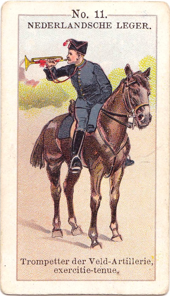 Nederlandsche leger No. 11. Trompetter der Veld-Artillerie, exercitie-tenue
