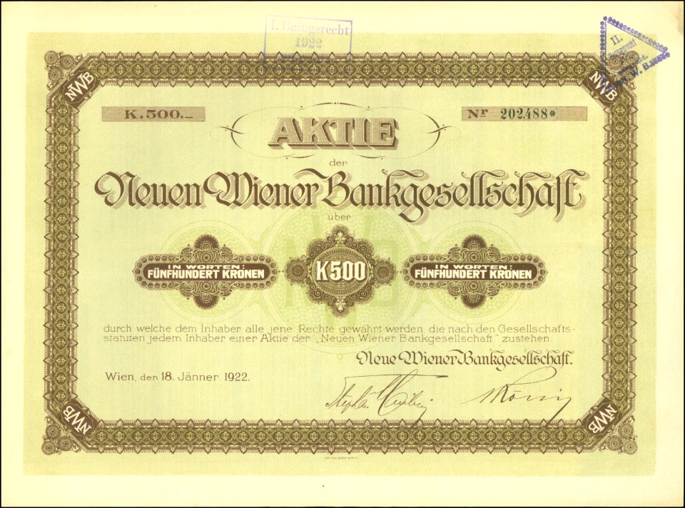 Neue Wiener Bankgesellschaft 1922