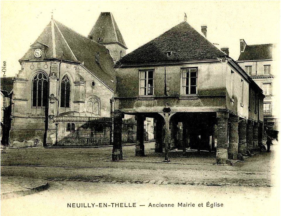 Neuilly-en-Thelle (60), église et ancienne mairie, début XXe siècle