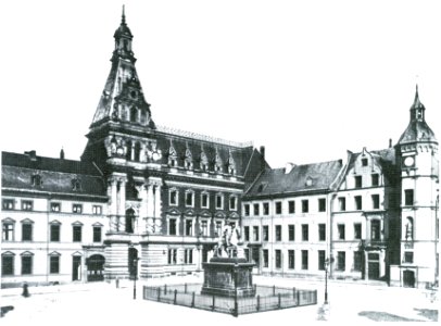 Neues Rathaus in Düsseldorf (Torso) , erbaut 1884 von Stadtbaumeister Eberhard Westhofen