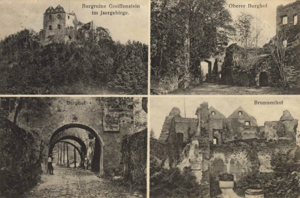Neundorf, Schlesien - Burgruine Greiffenstein; Oberer Burghof; Burghof (Zeno Ansichtskarten)