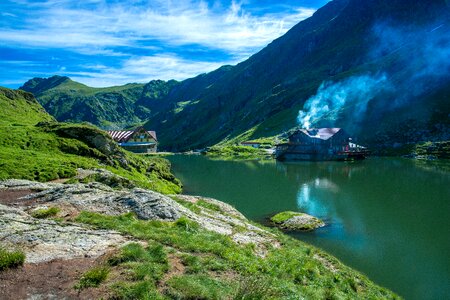 Flyover mountains landscape photo