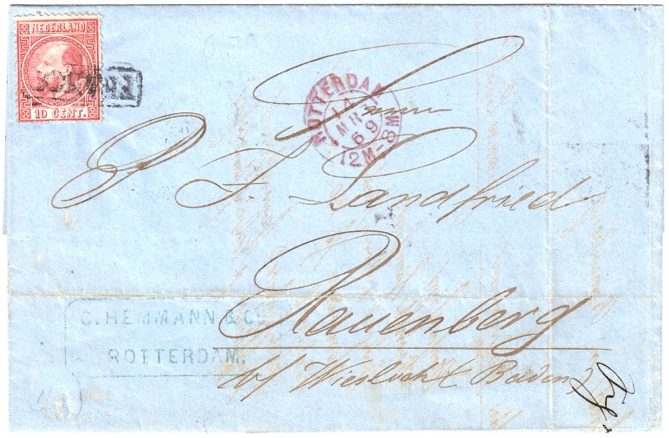 Netherlands 1869-03-14 letter N8II