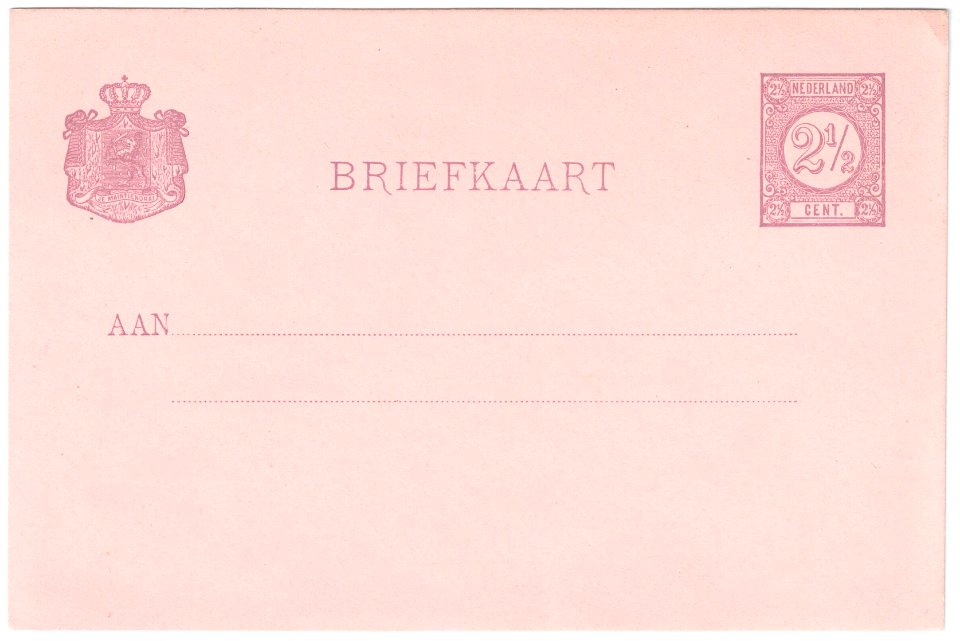Netherlands 1894 2.5c postal card G32 unused
