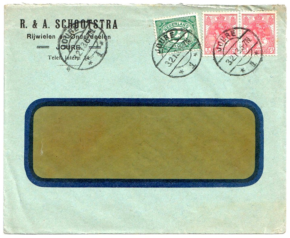 Netherlands 1913-02-03 cover Joure