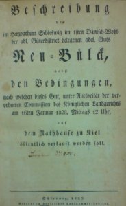 Neu Bülk 1828 Verkauf
