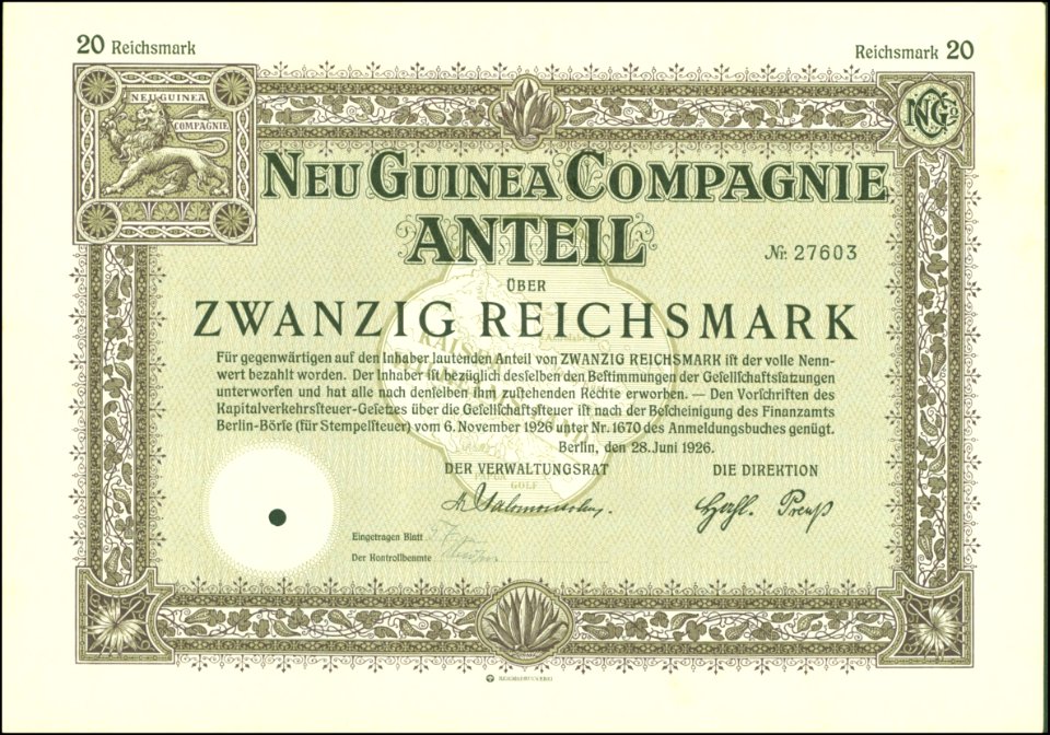 Neu Guinea Compagnie 1926