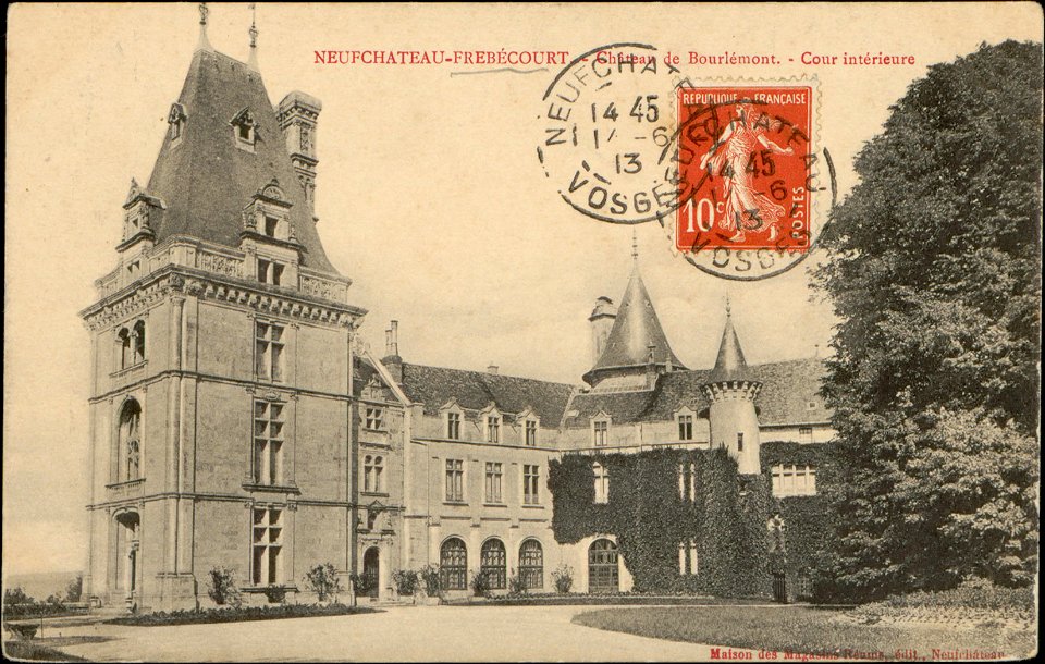 Neufchâteau-Frébécourt, Château de Bourlémont, Cour intérieure CP 5339 PsurR
